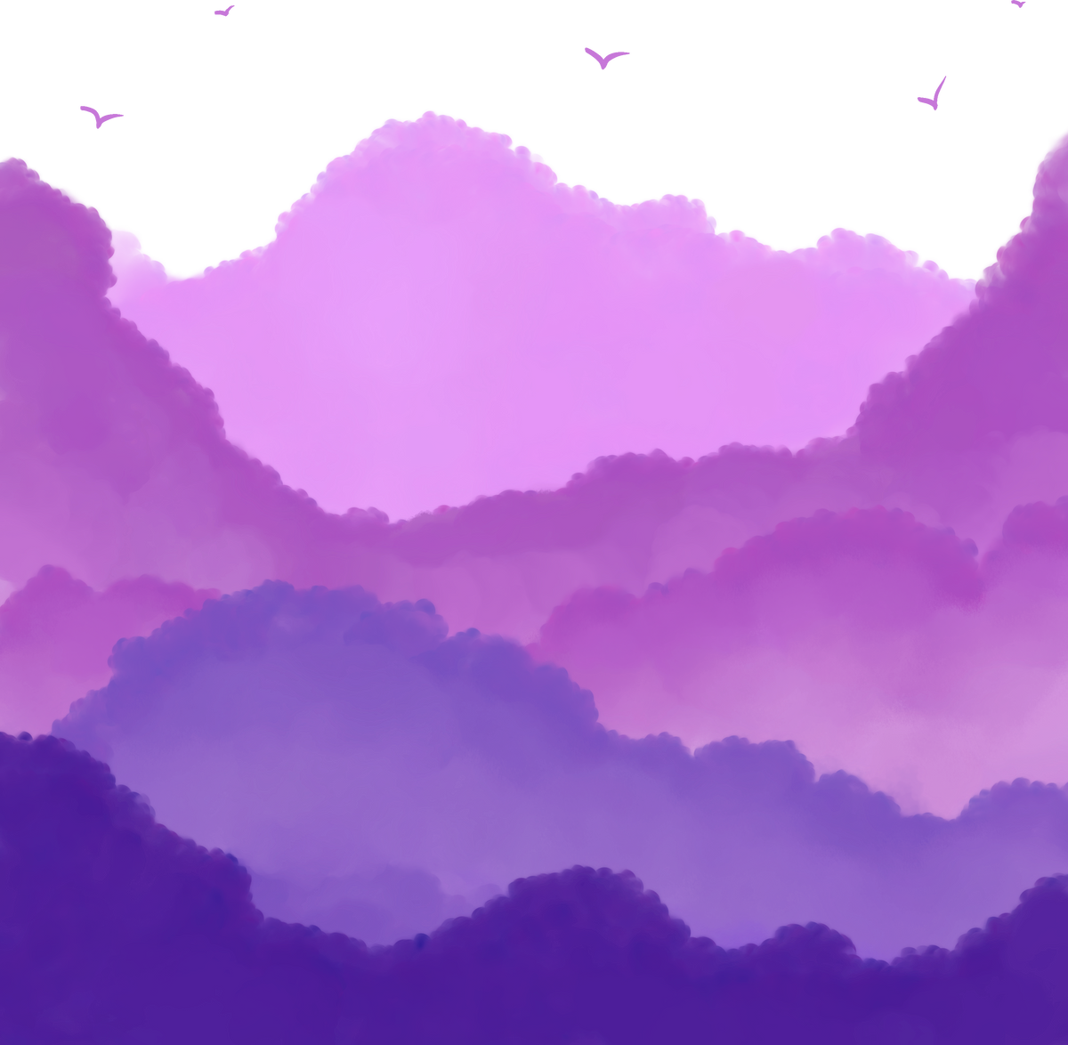 Watercolor Purple Clouds 